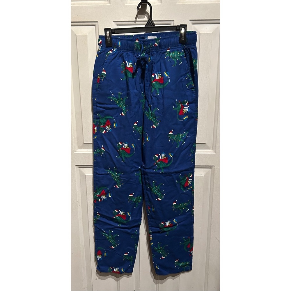Old Navy Blue Dinosaur Christmas Pajama Pants